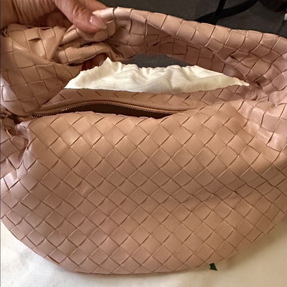 Bottega Veneta Blush Pink Intrecciato Hobo Shoulder Bag- Small Jodie